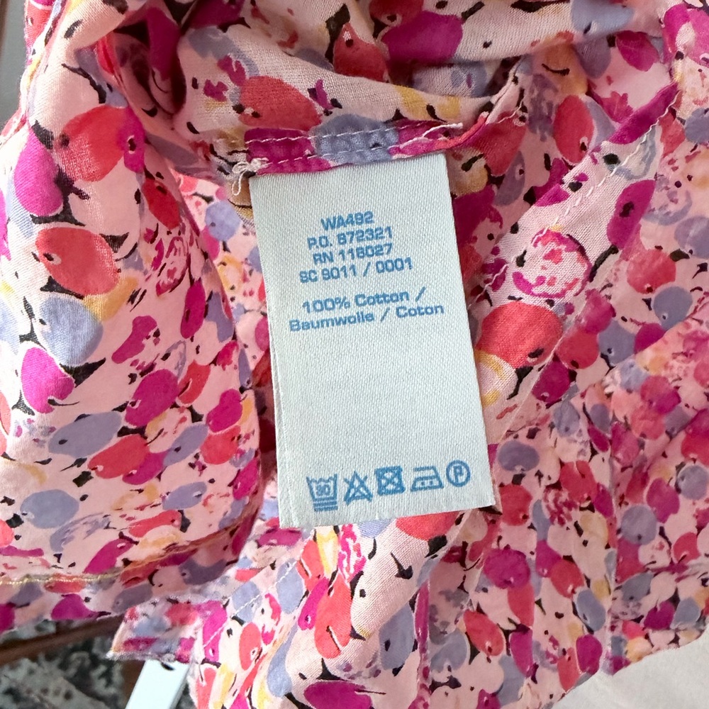 Boden Multicolor Floral Button-Down lightweight cotton Shirt size 4 - Picture 4 of 7